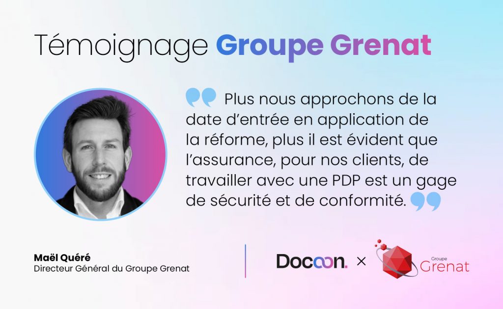 Visuel Mael Grenat, CEO Groupe GRENAT pour illustrer la collaboration GRENATxDocoon
